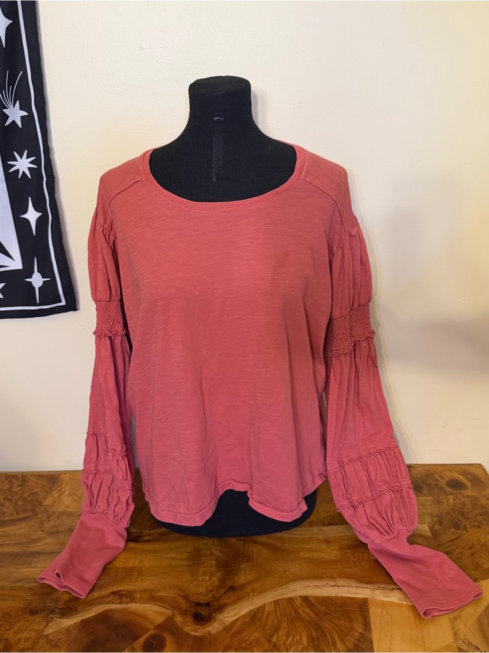 Pilcro Pink Salmon Long Sleeve Top Shirt Women’s Size XL 100% Cotton